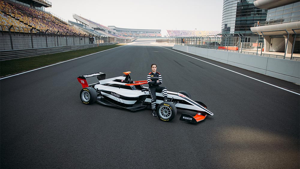 F1 Academy Driver on Track